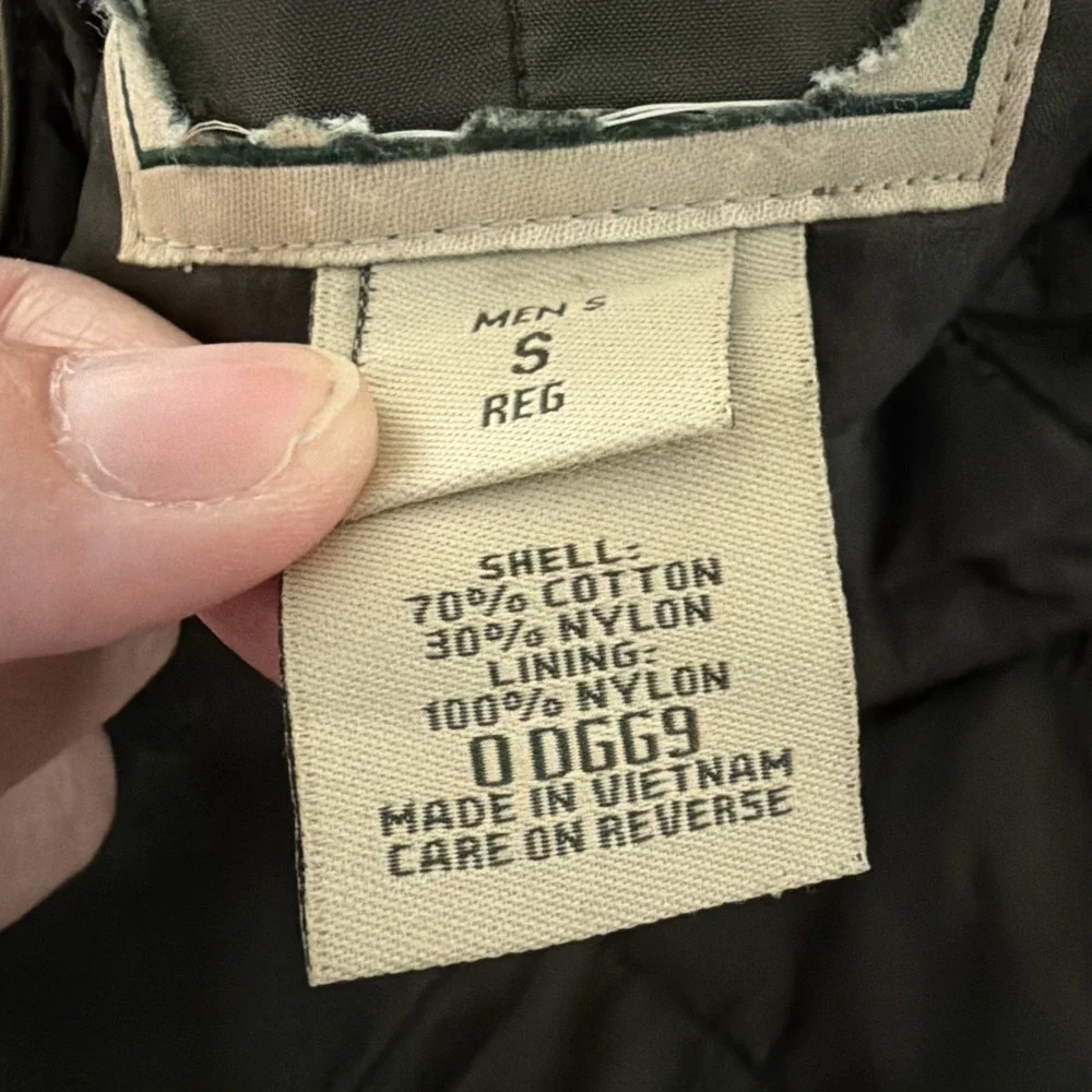 LL Bean Green Wool Cruiser Jacket Field Coat Hunting Quilted Removable Shell